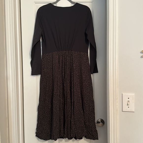 Thought brand polka dot grey long sleeve v neck panel midi dress size 14 - Picture 4 of 7
